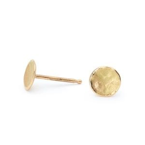 Anne Sportun Hammered Disc Studs 18kyg